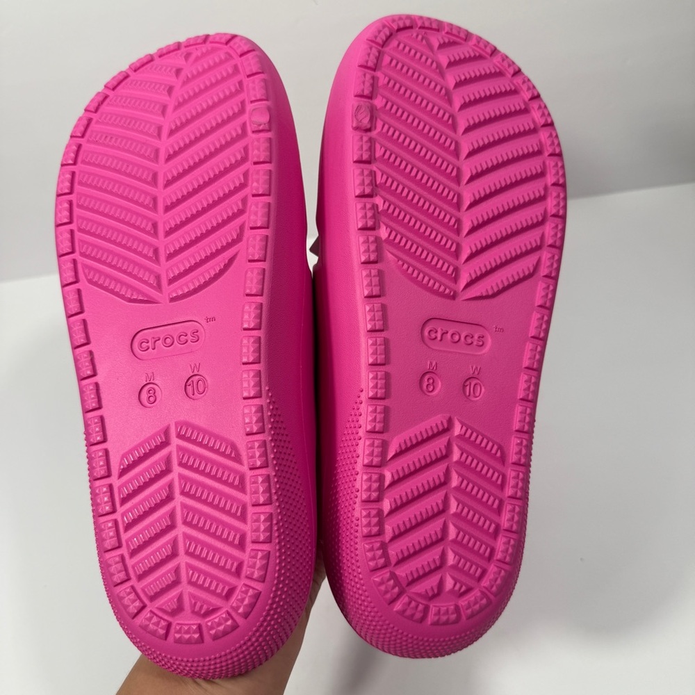 NWT CROCS Classic Sandal v2 Bright Pink Women’s 10 Shoe Comfort Slip On - Picture 6 of 6